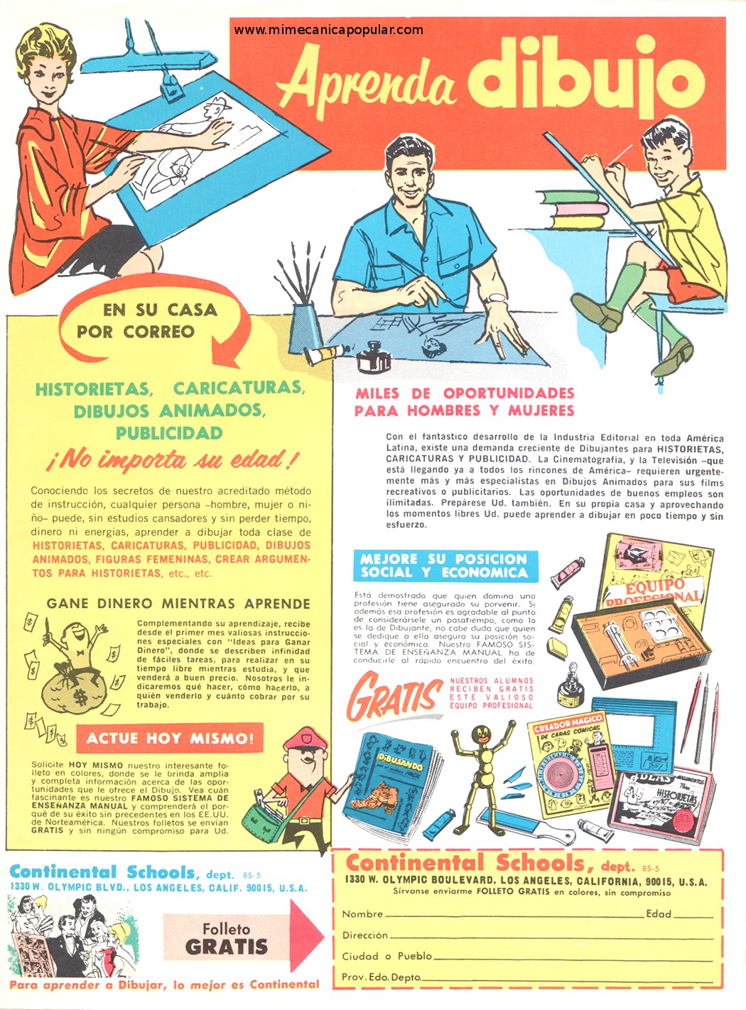 Publicidad - Continental Schools - Aprenda dibujo - Mayo 1968
