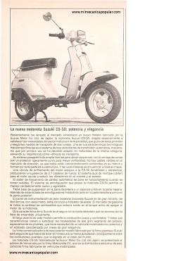 La nueva motoneta Suzuki CS-50 - Febrero 1983