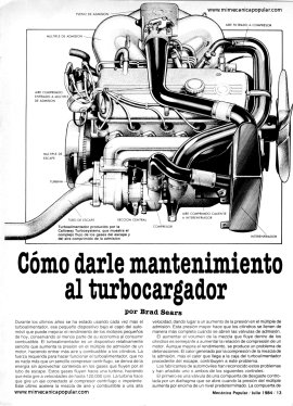 Cómo darle mantenimiento al turbocargador - Julio 1984