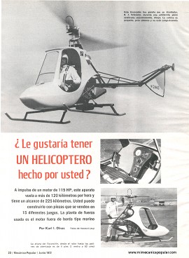 ¿Le gustaría tener un helicóptero hecho por usted? - Junio 1972