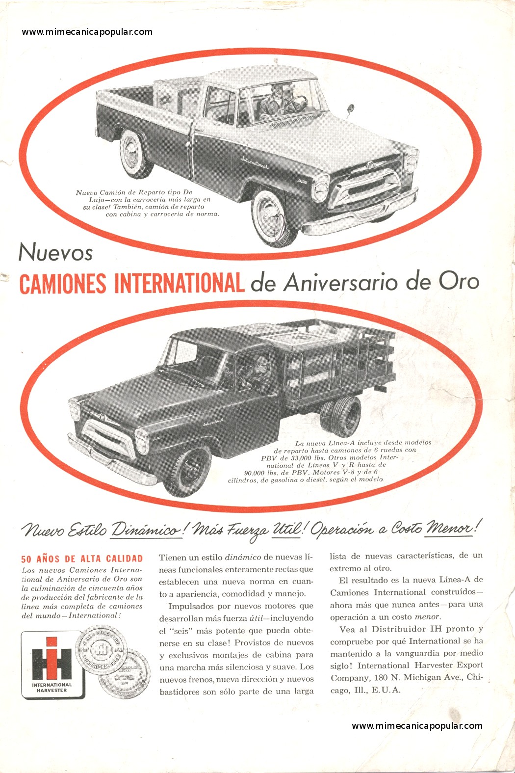 Publicidad - Camiones International Harvester - Junio 1957