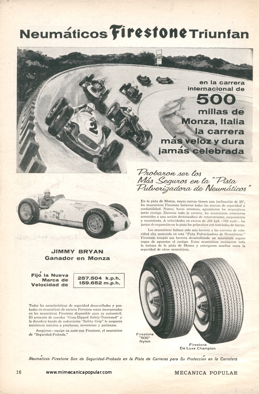 Publicidad - Neumáticos Firestone - Septiembre 1957