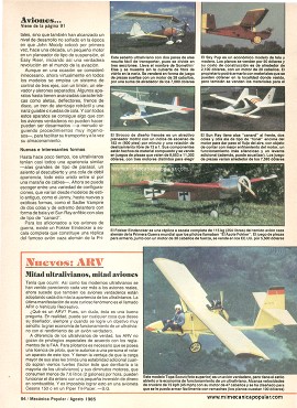 Aviones para construir - Agosto 1985