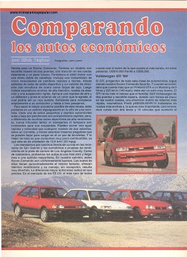 Comparando los autos económicos - Octubre 1988