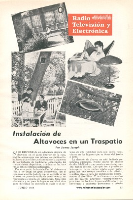 Instalación de Altavoces en un Traspatio - Junio 1959