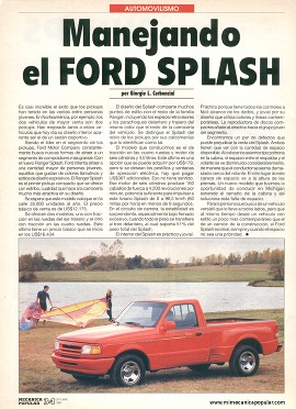 Manejando el Ford Splash - Octubre 1993