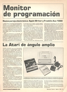 Monitor de programación - Agosto 1983