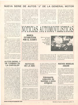 Noticias Automovilísticas - Septiembre 1979