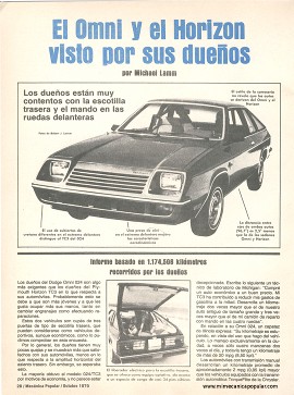 Informe de los dueños: Plymouth TC3 y el Dodge Omni O24 - Octubre 1979