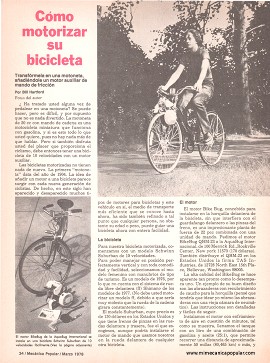 Cómo motorizar su bicicleta - Marzo 1978