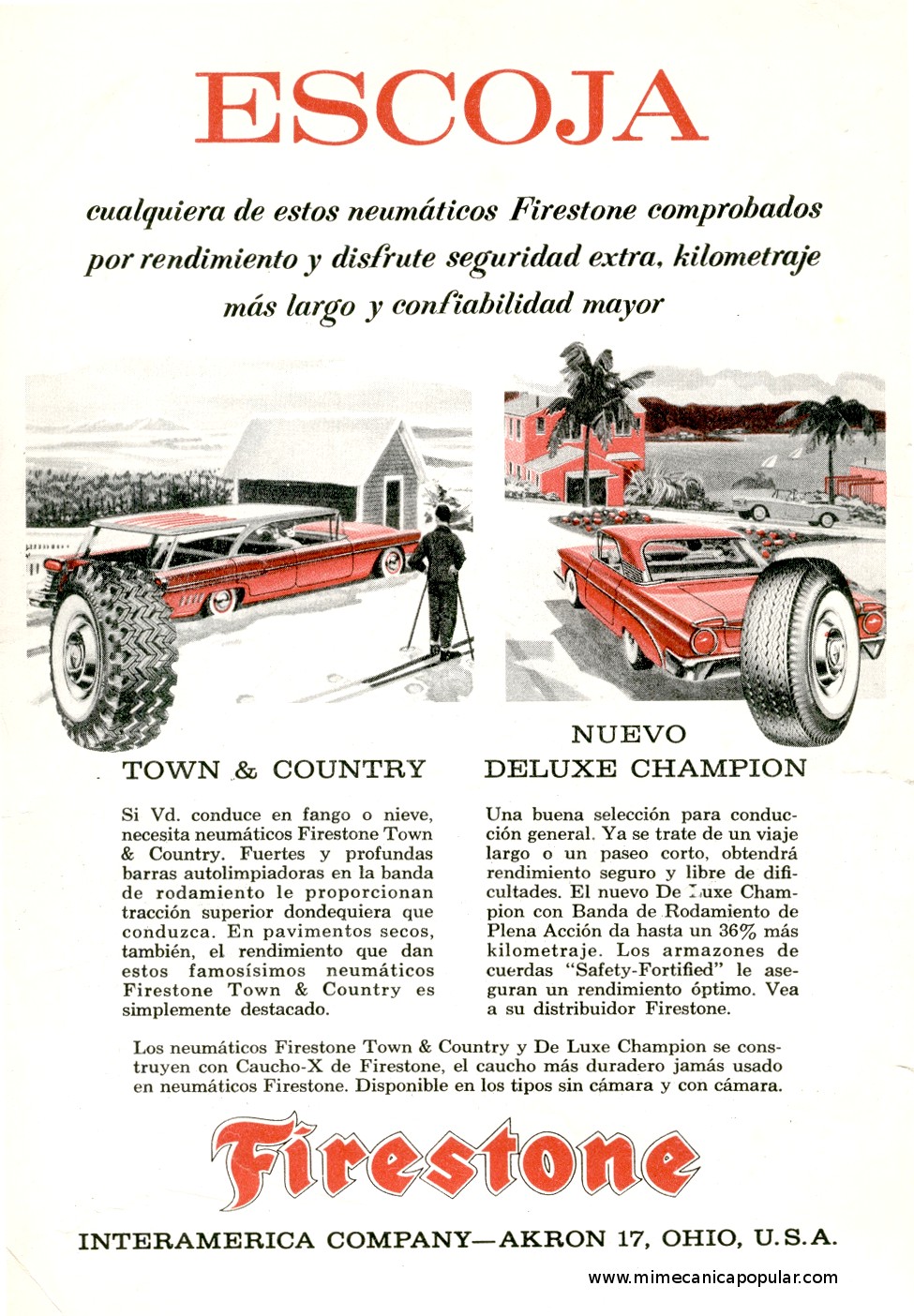 Publicidad - Neumáticos Firestone - Abril 1961