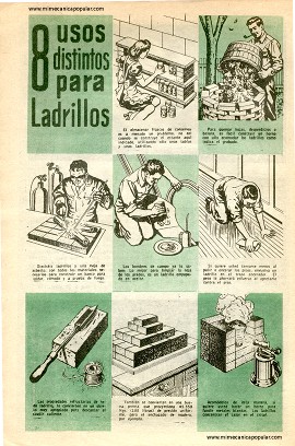 8 usos distintos para ladrillos - Mayo 1947
