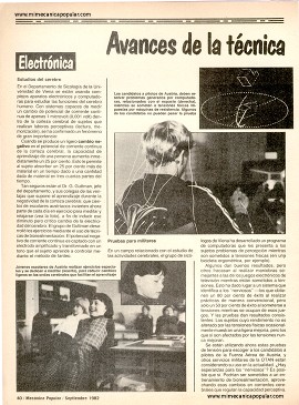 Avances... ...de la técnica - Septiembre 1982