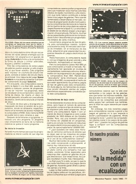 Juegos para computadoras - Junio 1982