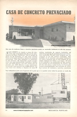 Casa de Concreto Prevaciado - Septiembre 1954