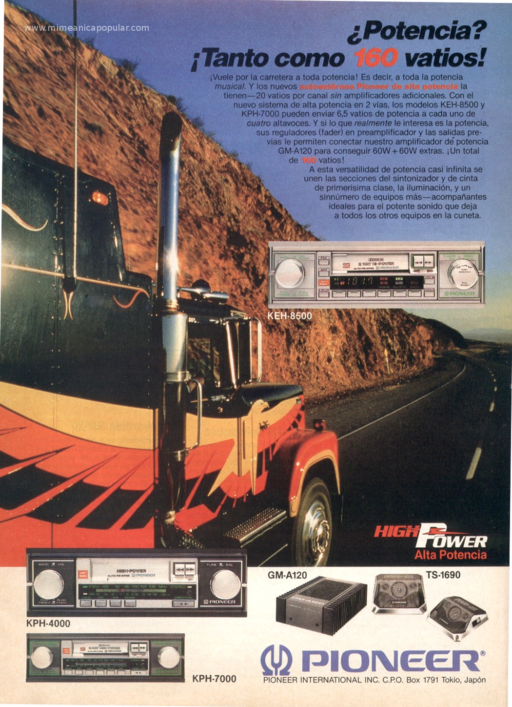 Publicidad - Autoestéreos Pioneer - Febrero 1985