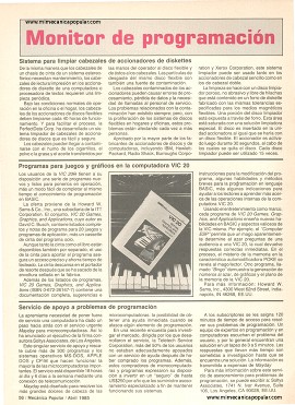 Monitor de programación - Abril 1985