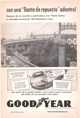Publicidad - Neumáticos Goodyear - Octubre 1956