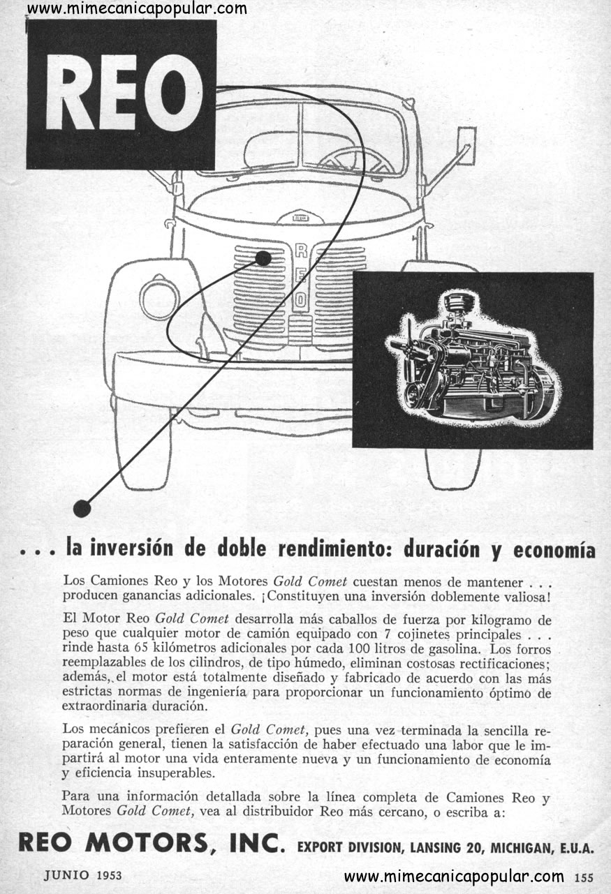 Publicidad - Reo Motors, Inc. - Junio 1953