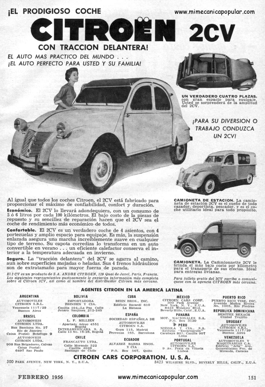 Publicidad - Citroën 2CV - Febrero 1956