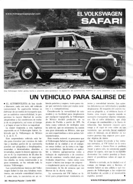 El Volkswagen SAFARI - Junio 1972