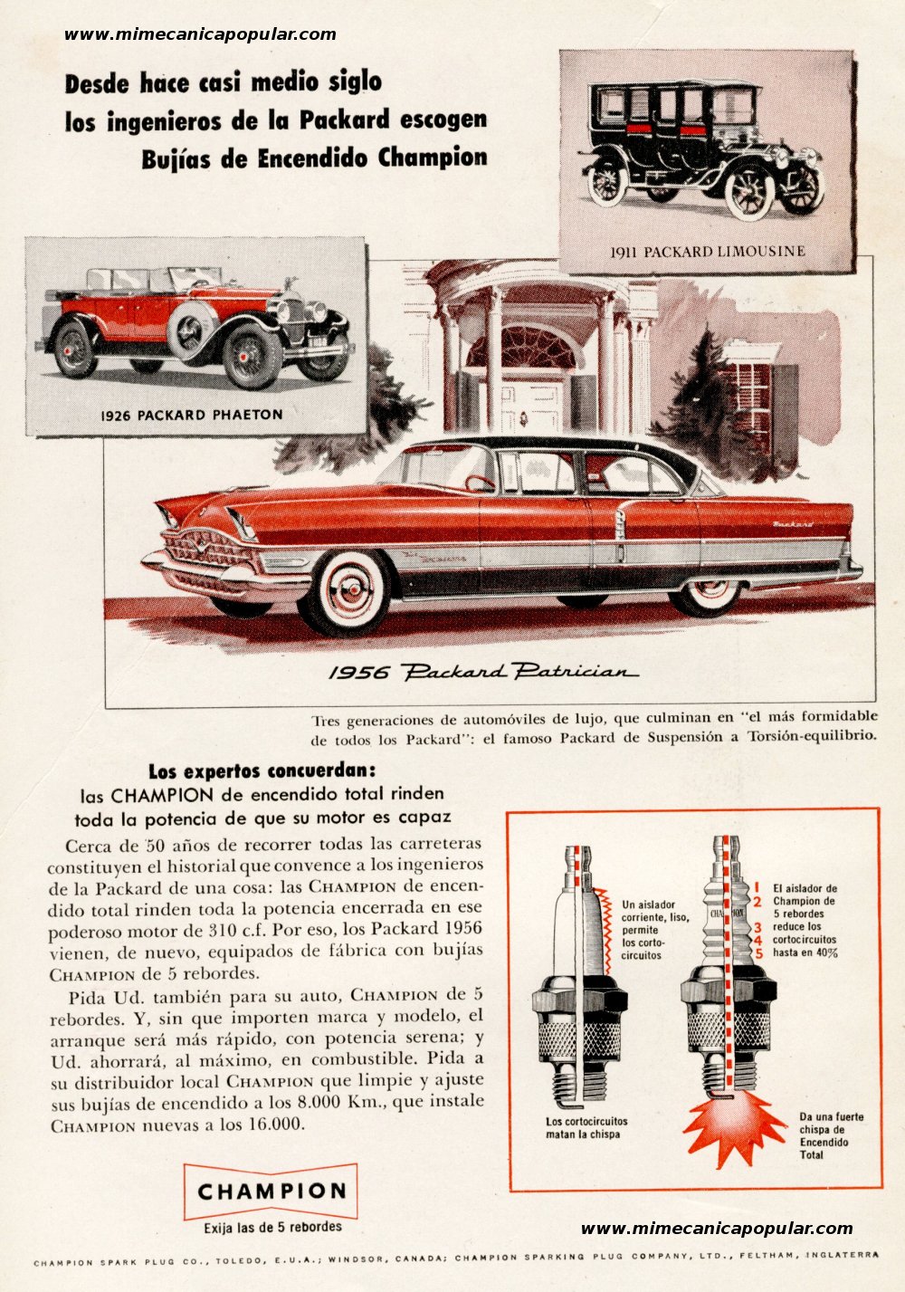 Publicidad - Bujías Champion - Febrero 1956
