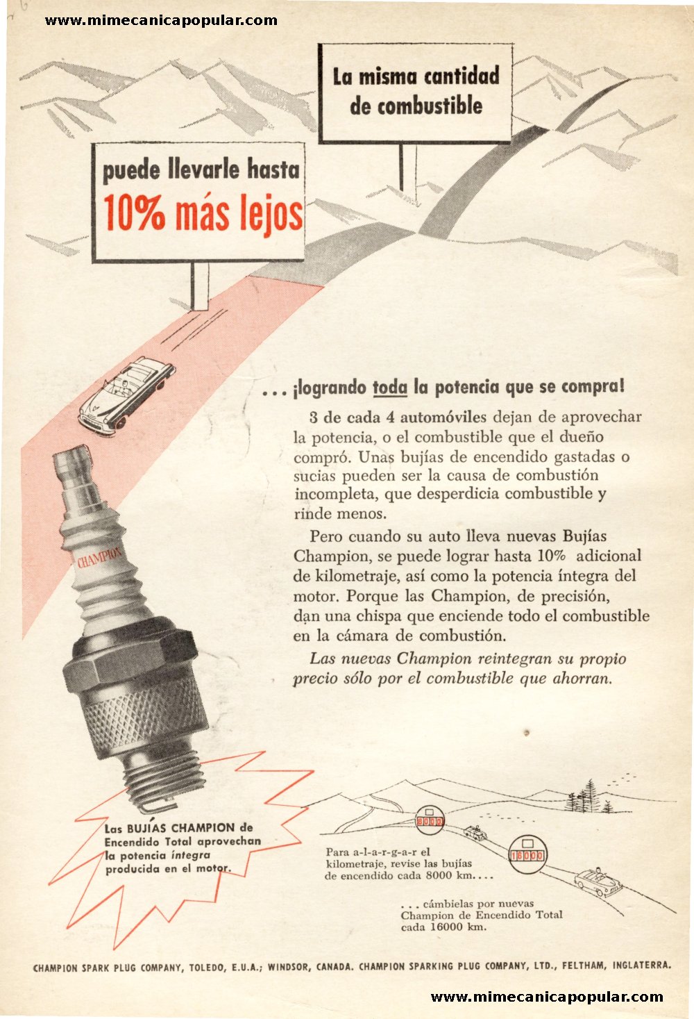 Publicidad - Bujías Champion - Mayo 1953