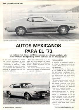 Autos Ford Hechos en México para el 73 - Febrero 1973