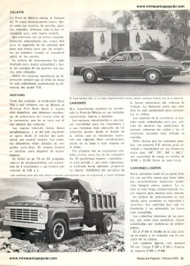 Autos Ford Hechos en México para el 73 - Febrero 1973