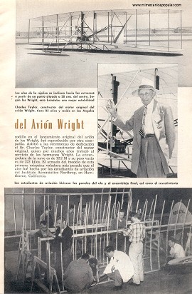 Estudiantes Aeronáuticos Construyen una Réplica del Avión Wright - Noviembre 1953