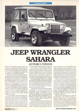Jeep Wrangler Sahara - Agosto 1992
