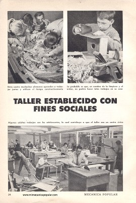 Taller establecido con fines sociales - Agosto 1960
