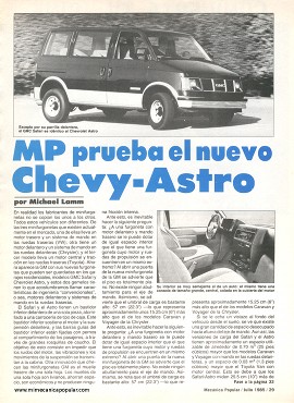 MP prueba el Chevy-Astro - Julio 1985