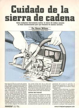 Cuidado de la sierra de cadena - Abril 1989