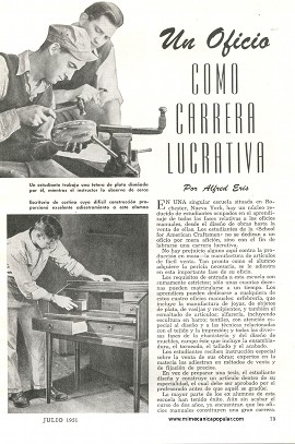 Un Oficio Como Carrera Lucrativa - Julio 1951