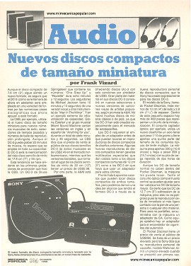 Audio: Nuevos discos compactos de tamaño miniatura - Diciembre 1988