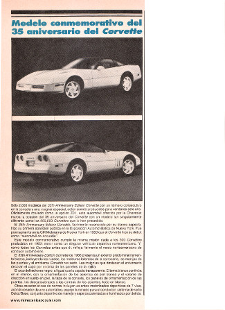 Modelo conmemorativo del 35 aniversario del Corvette - Noviembre 1988