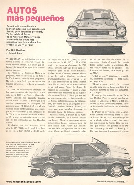Autos más pequeños - Abril 1975