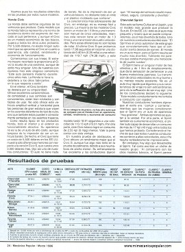 Comparando Autos Económicos - Marzo 1986