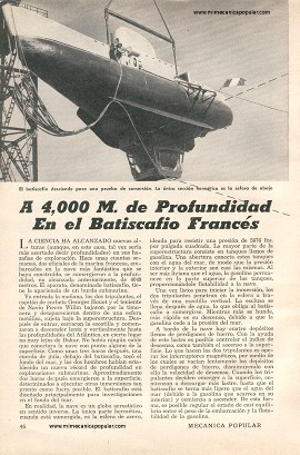 A 4,000 M. de Profundidad En el Batiscafo Francés - Julio 1954