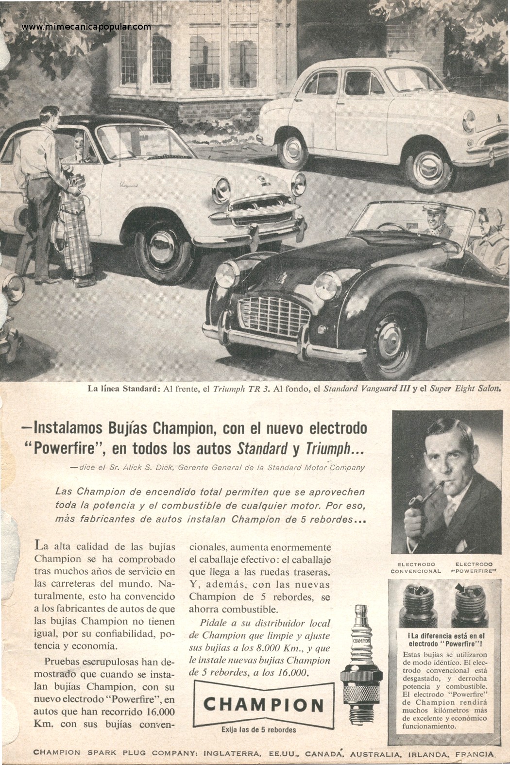 Publicidad - Bujías Champion - Octubre 1956