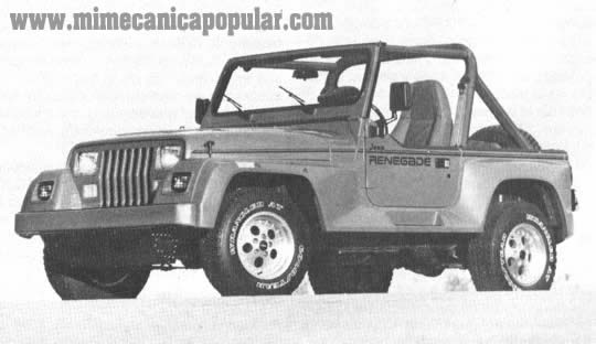 Finalmente, en 1991 sale un Jeep Renegade, como la versión de primera línea del modelo Wrangler, con un motor de seis cilindros en línea que desarrolla una potencia de 180 caballos de fuerza,