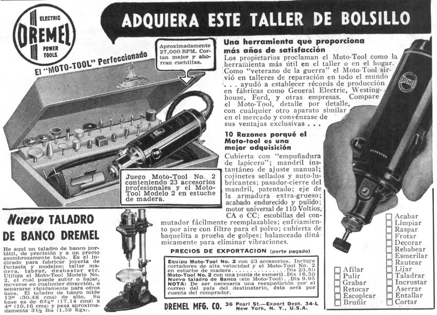 Publicidad - Dremel - Enero 1950