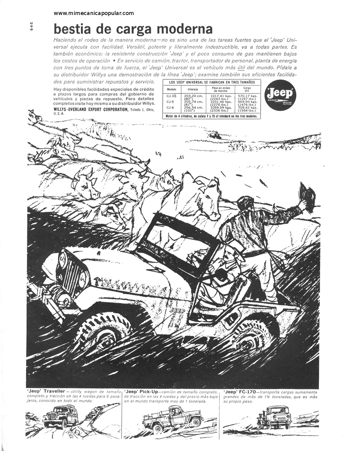 Publicidad - Jeep Universal - Abril 1962