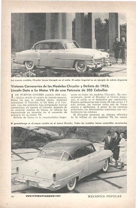 Modelos Chrysler, DeSoto y Lincoln de Febrero 1953