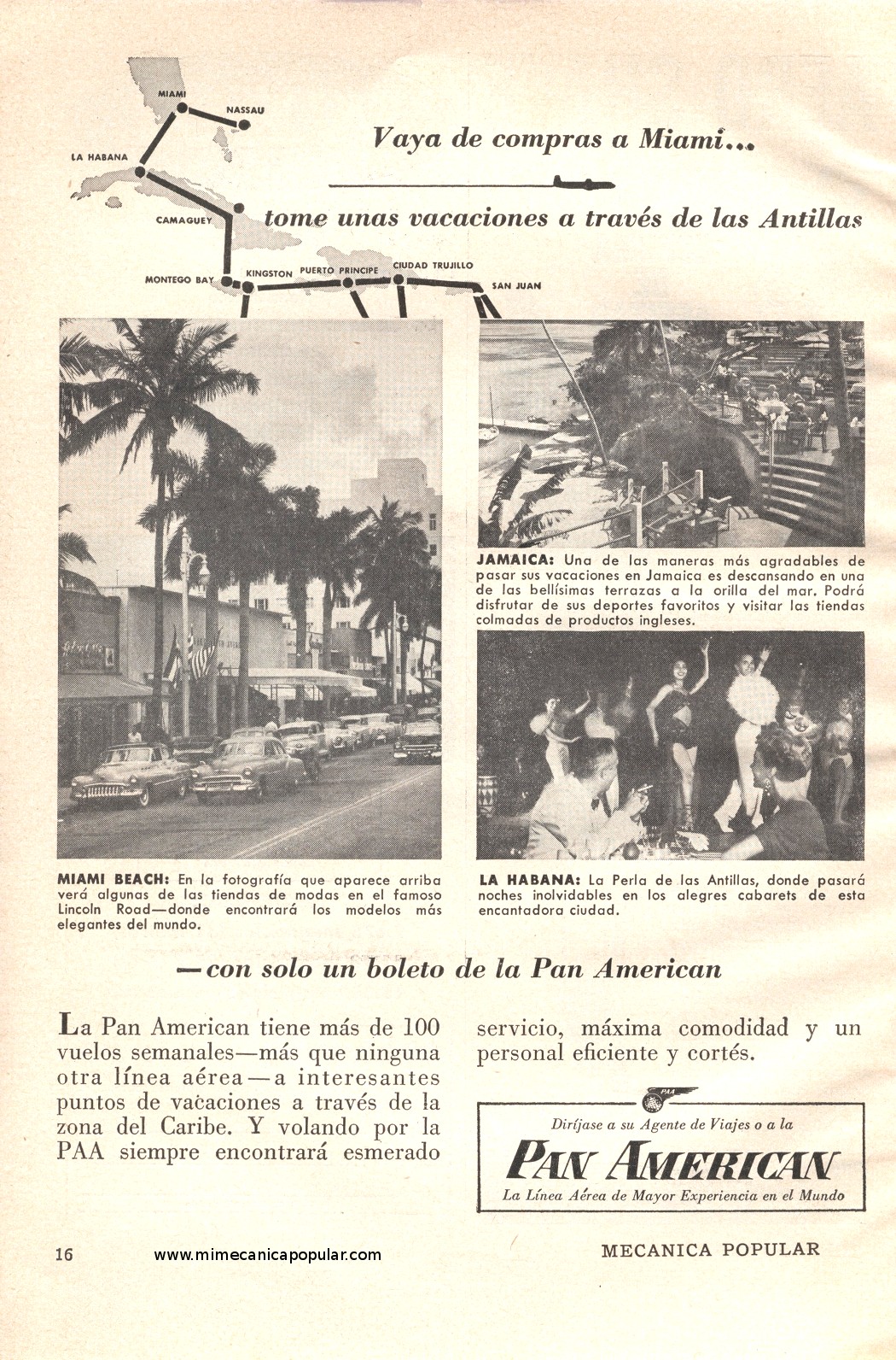 Publicidad - Clipper Cargo - Pan American World Airways - Enero 1955