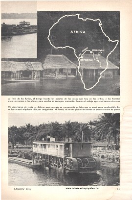 Los barcos de rueda que surcan el Congo - Enero 1959