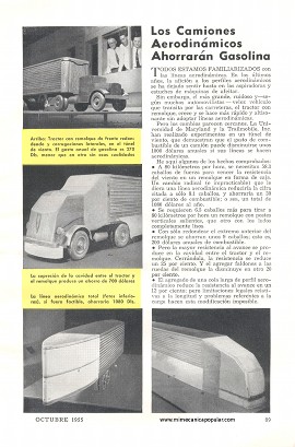 Los Camiones Aerodinámicos Ahorrarán Gasolina - Octubre 1955