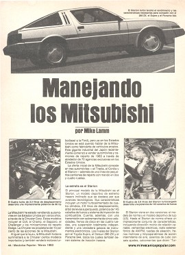 Manejando los Mitsubishi - Marzo 1983