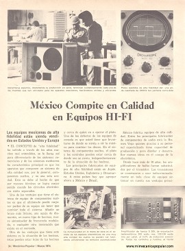 México Compite en Calidad en Equipos HI-FI - Marzo 1974